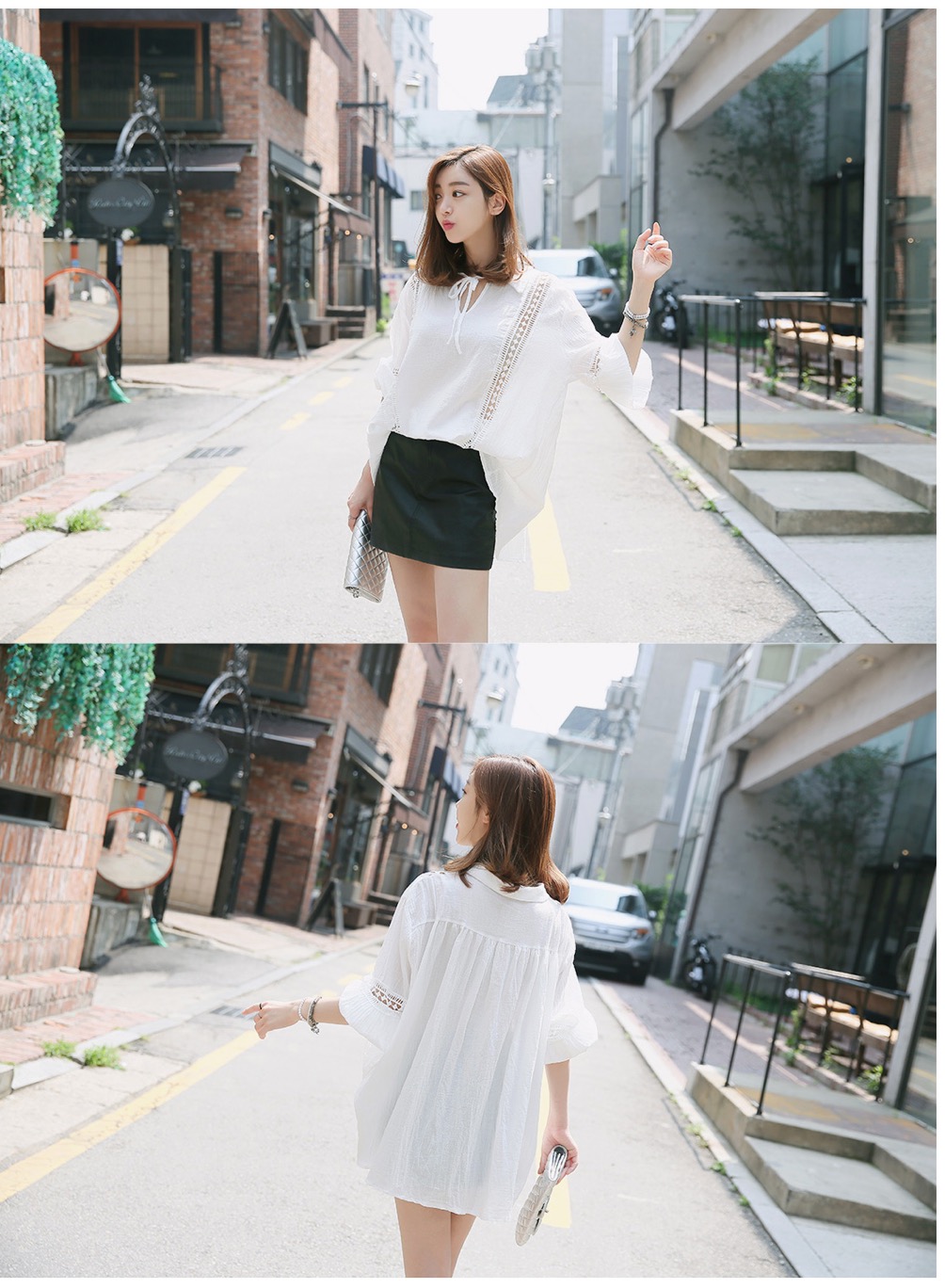 WT6405 Korea Stylish Loose Top White