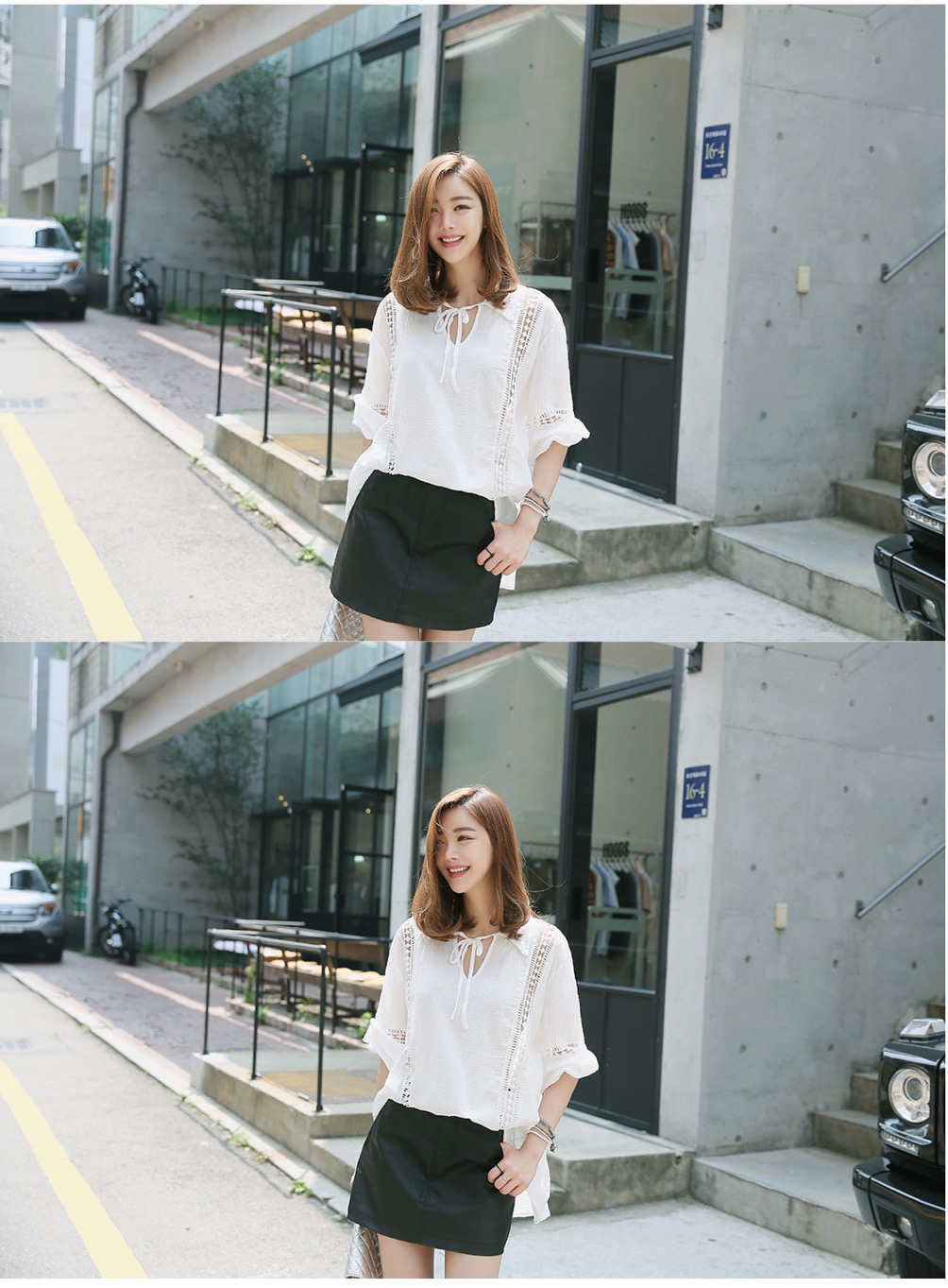 WT6405 Korea Stylish Loose Top White