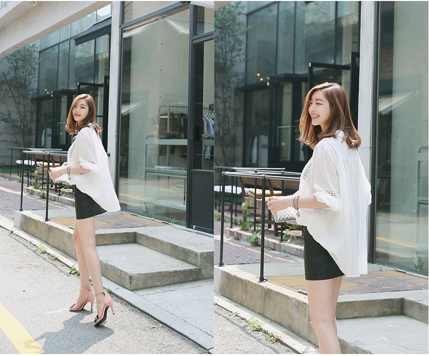 WT6405 Korea Stylish Loose Top White