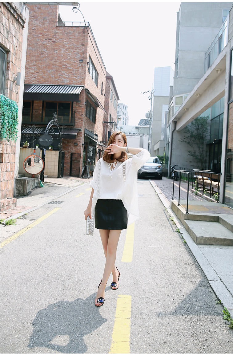 WT6405 Korea Stylish Loose Top White