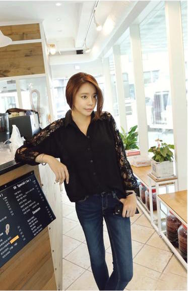 WT6406 Fashion Sexy Top Black