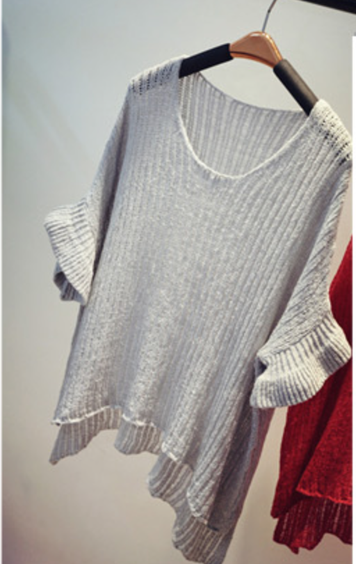 WT6420 Stylish Knitted Top Grey