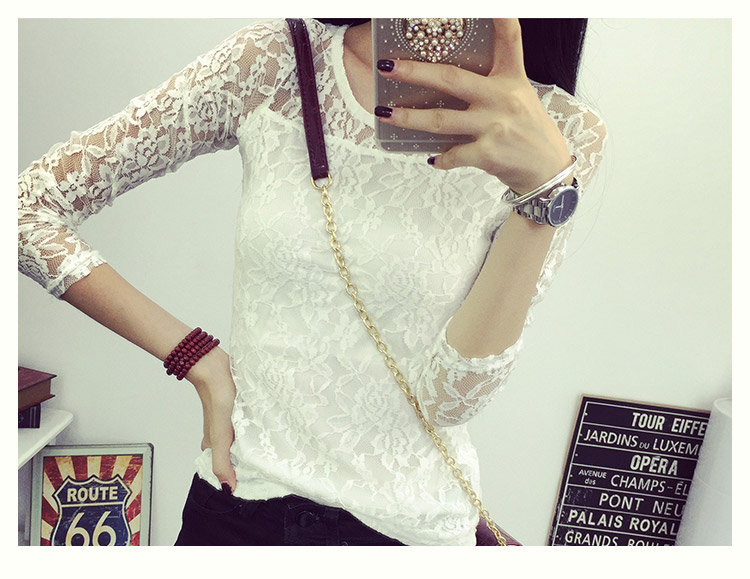 WT6425 Fashion Lace Top White