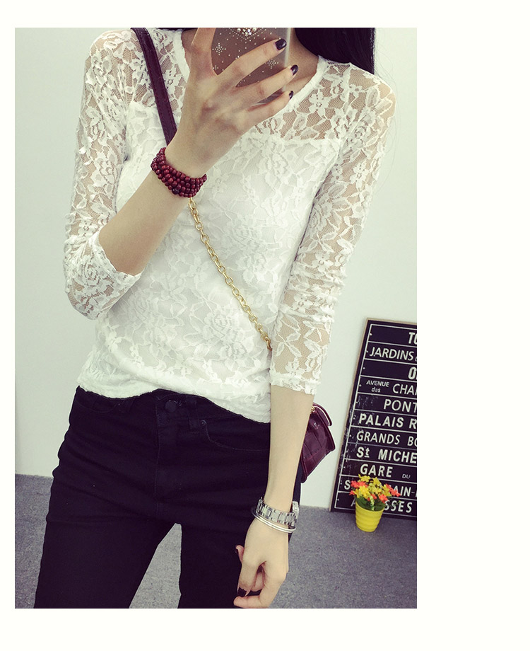 WT6425 Fashion Lace Top White