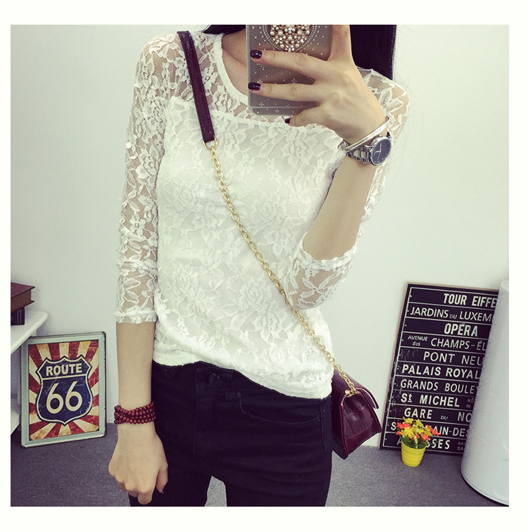 WT6425 Fashion Lace Top White