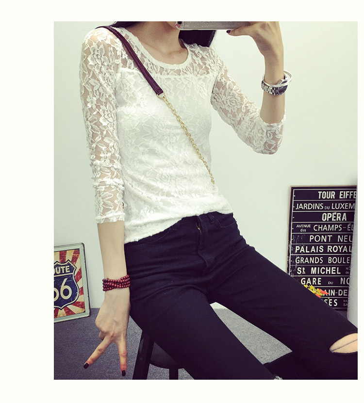 WT6425 Fashion Lace Top White