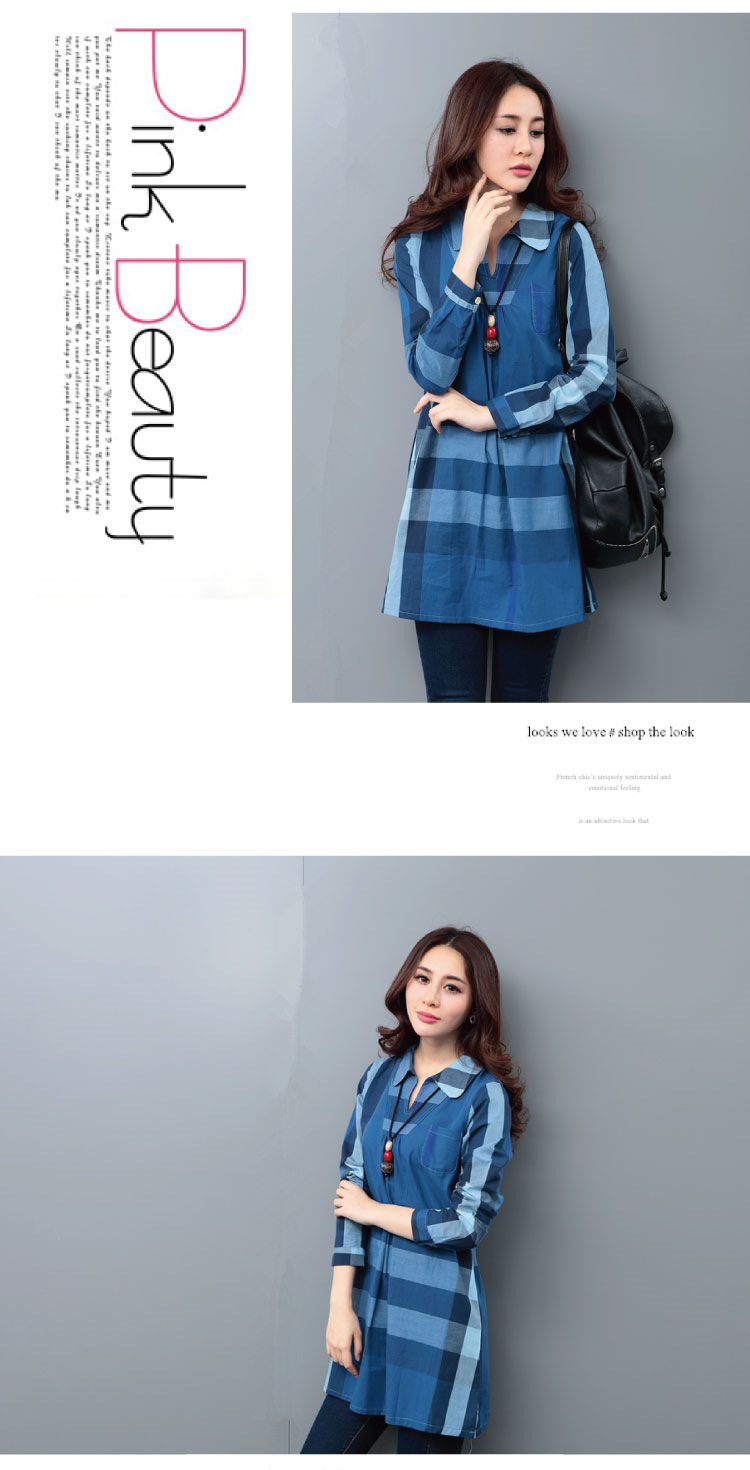 WT6431 Stylish Long Top Blue