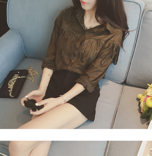 WT6435 Korea Fashion Top Dark Brown