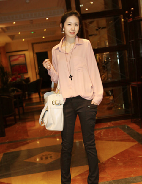 WT6438 Fashion Loose Top Pink