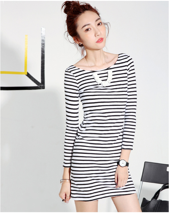 WD6441 Stylish Dress Stripe