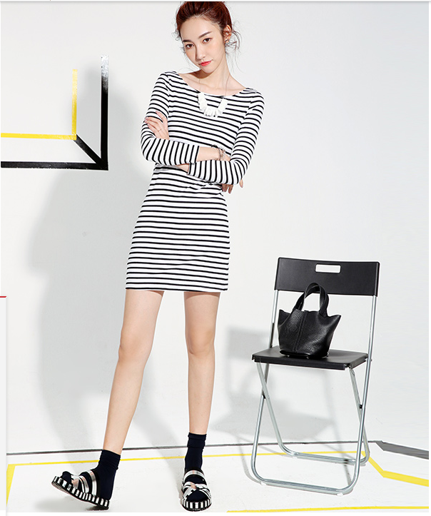 WD6441 Stylish Dress Stripe