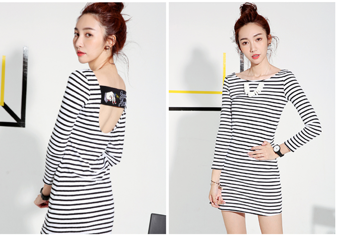 WD6441 Stylish Dress Stripe