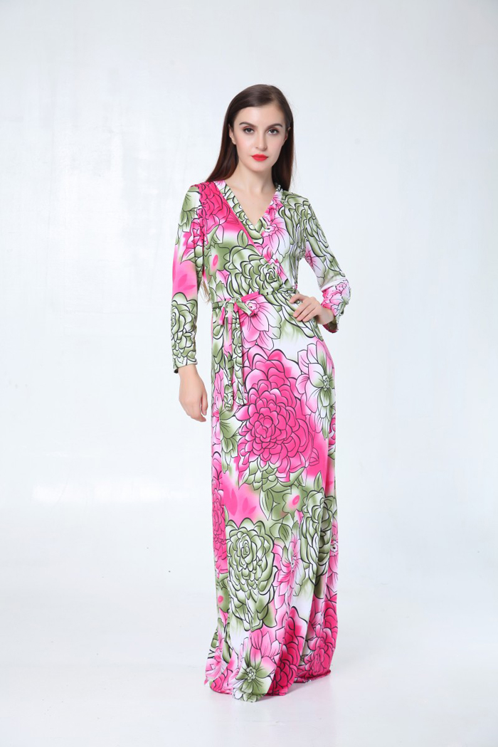 WD6445 Stylish Floral Dress Pink