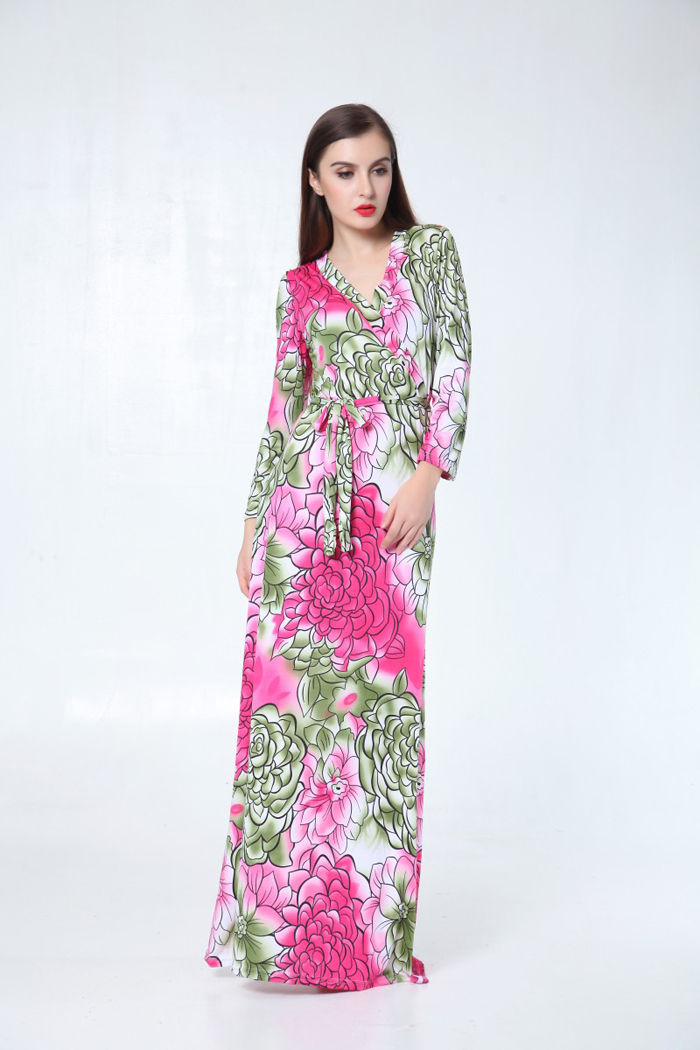 WD6445 Stylish Floral Dress Pink