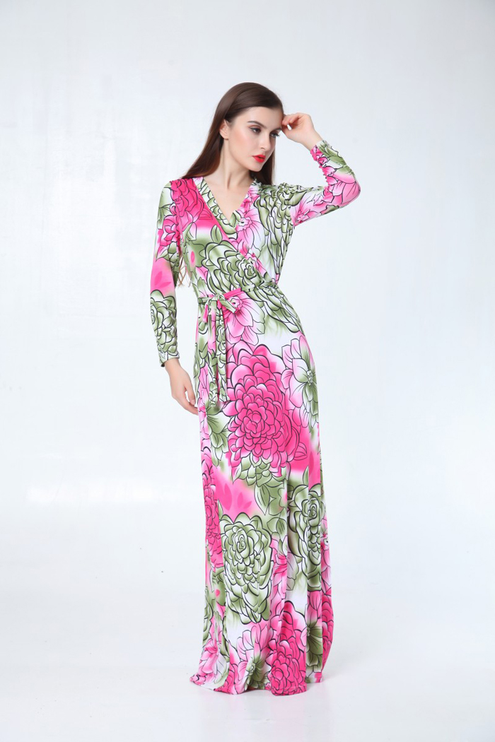 WD6445 Stylish Floral Dress Pink