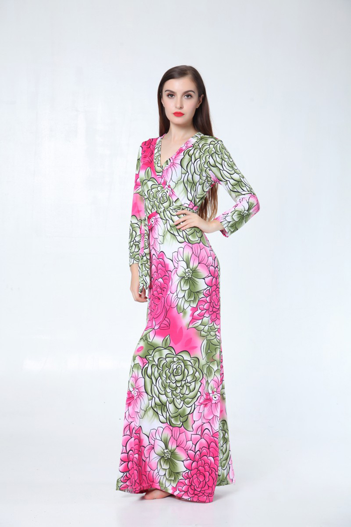 WD6445 Stylish Floral Dress Pink