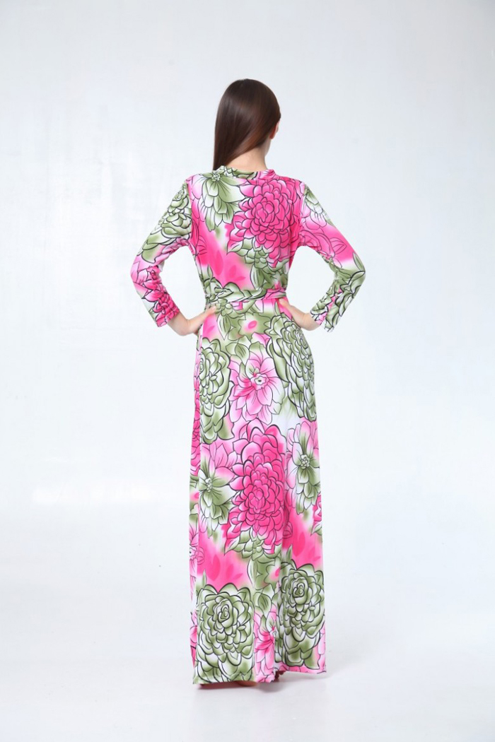 WD6445 Stylish Floral Dress Pink