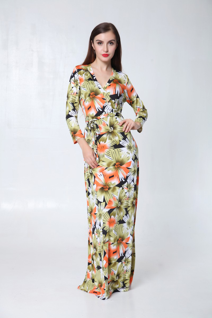 WD6446 Stylish Maxi Dress Green