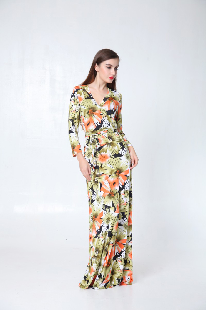 WD6446 Stylish Maxi Dress Green