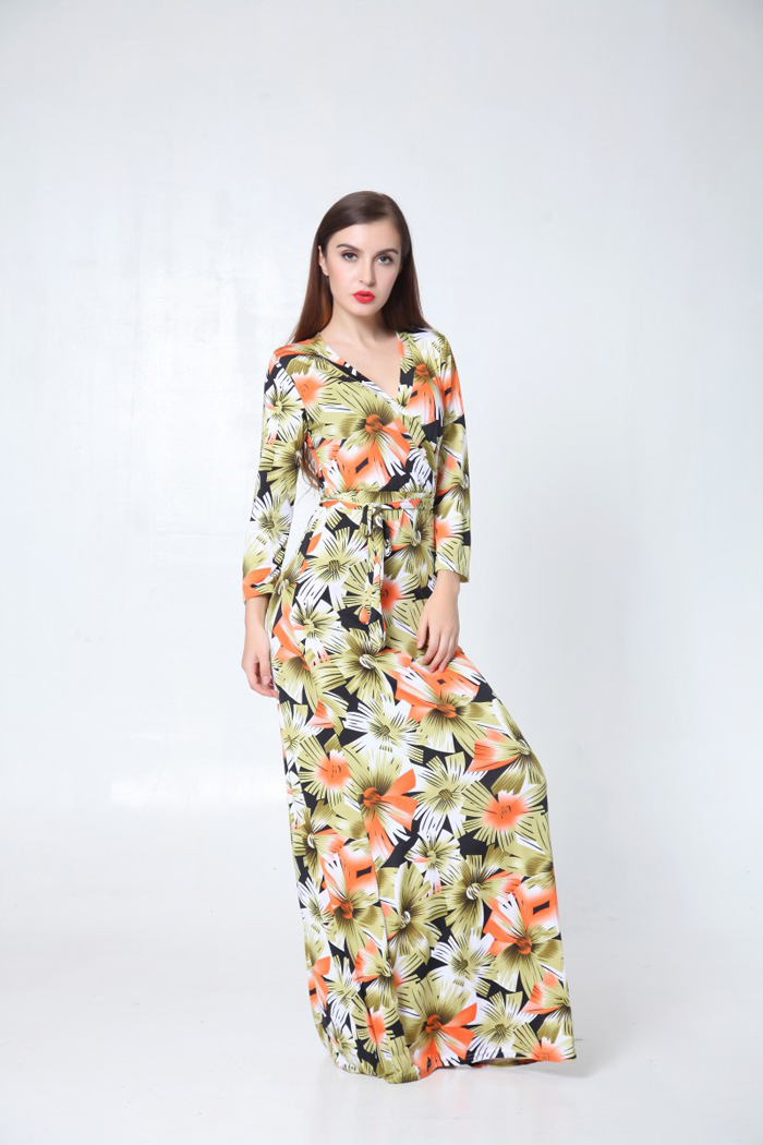 WD6446 Stylish Maxi Dress Green