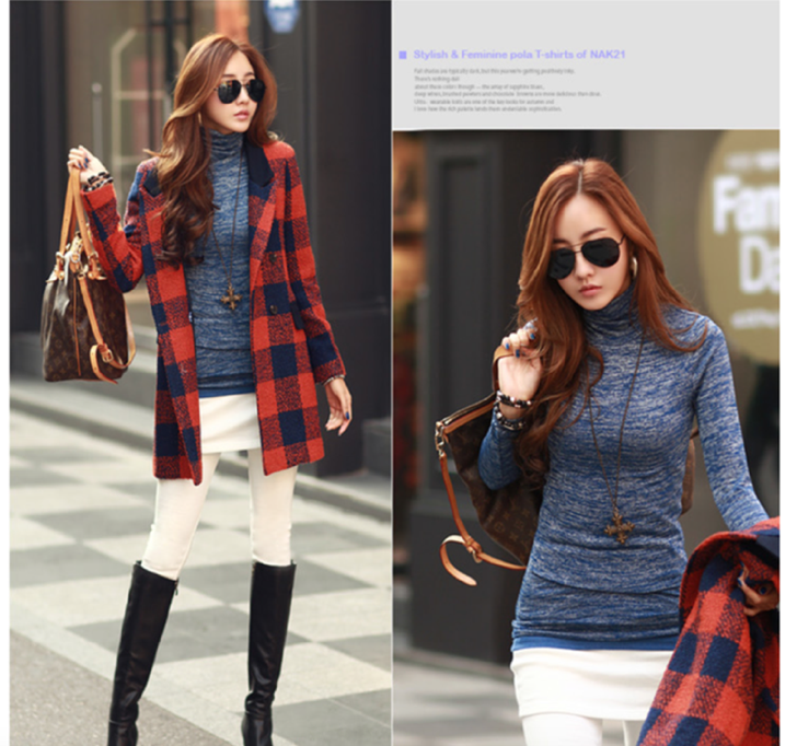 WT6460 Fashion Long Sleeves Top Blue