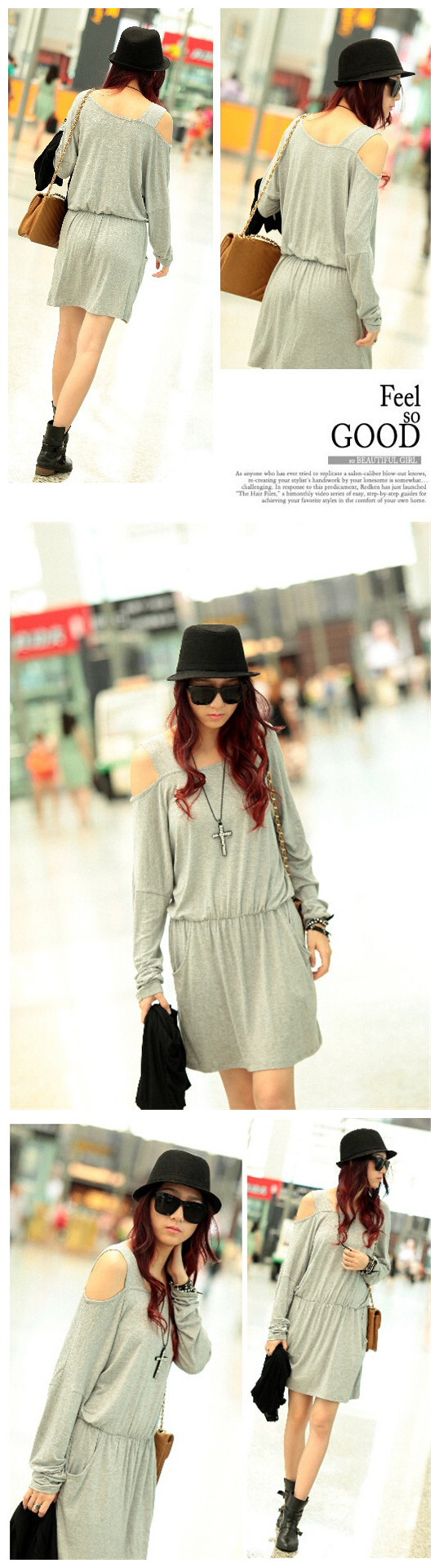 WD6464 Stylish Dress Grey