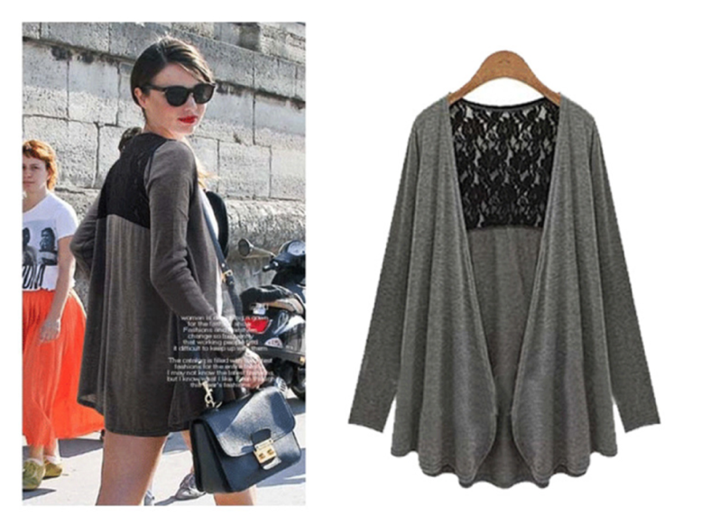 WJ6483 Europe Fashion Cardigan Grey