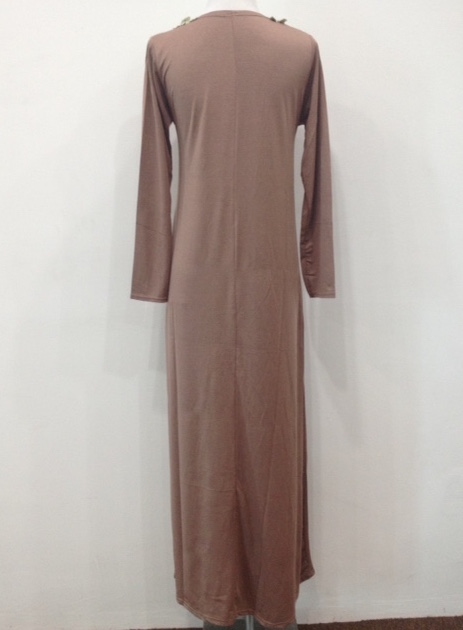 WH1135 Fashion Floral Jubah Brown