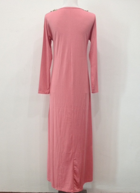 WH1135 Fashion Floral Jubah Pink