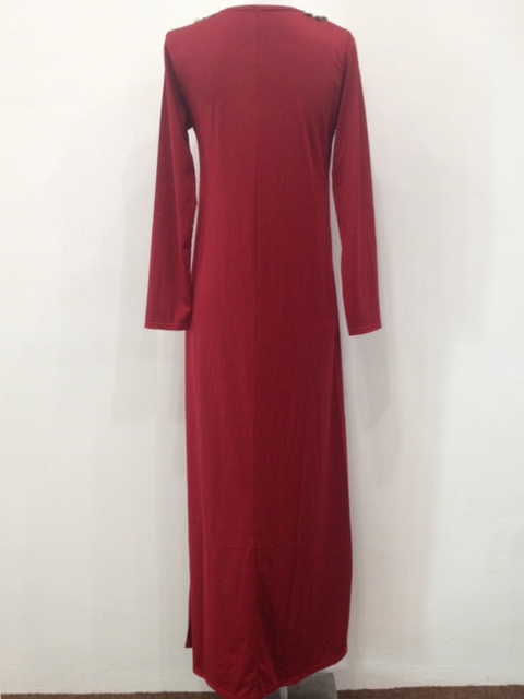 WH1135 Fashion Floral Jubah Red