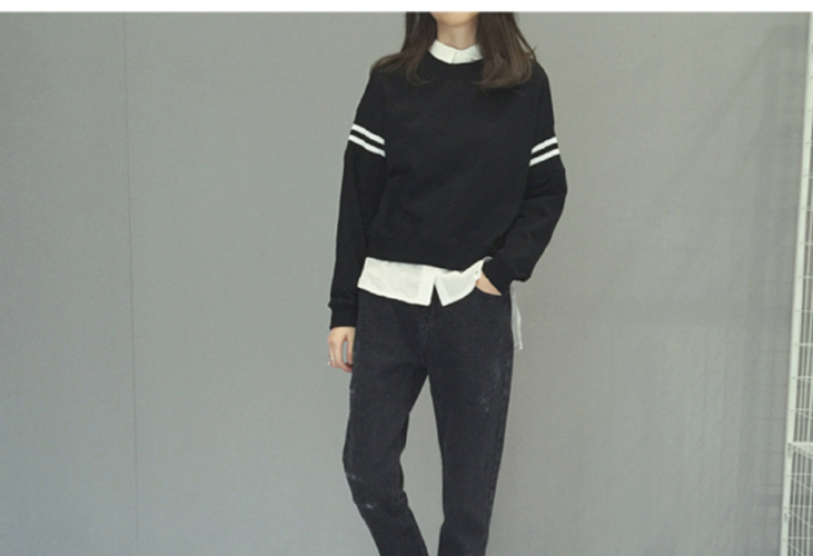 WT3587 Korea Fashion Top Black