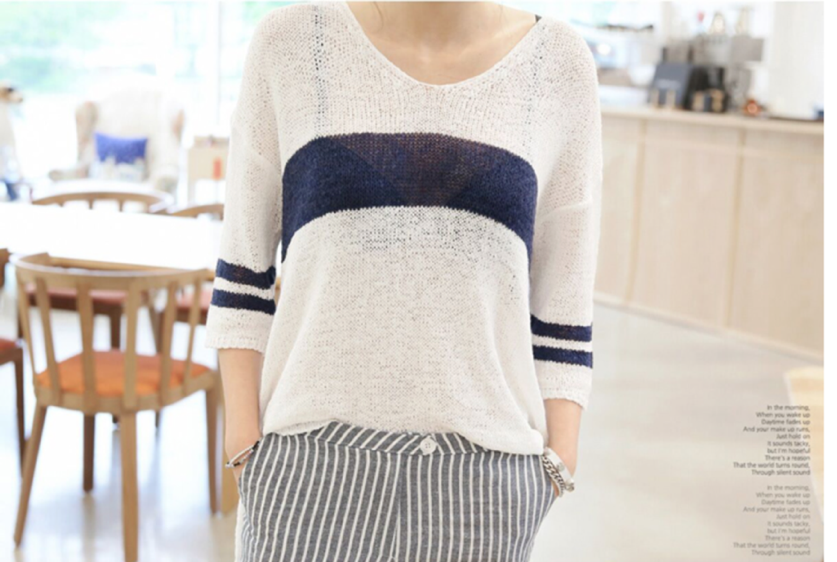 WT6451 Stylish Top Dark Blue