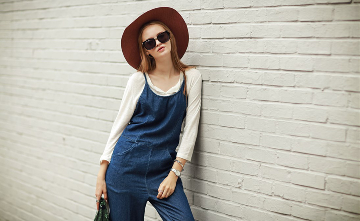 WP6505 Stylish Denim Jumpsuit Blue