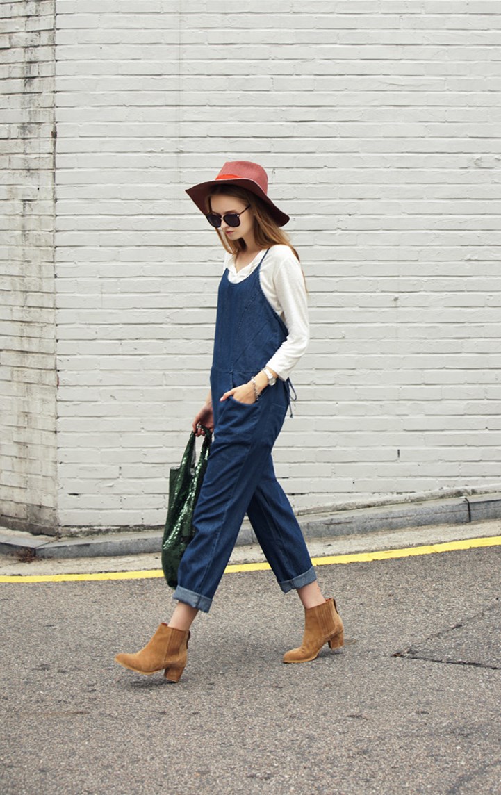 WP6505 Stylish Denim Jumpsuit Blue