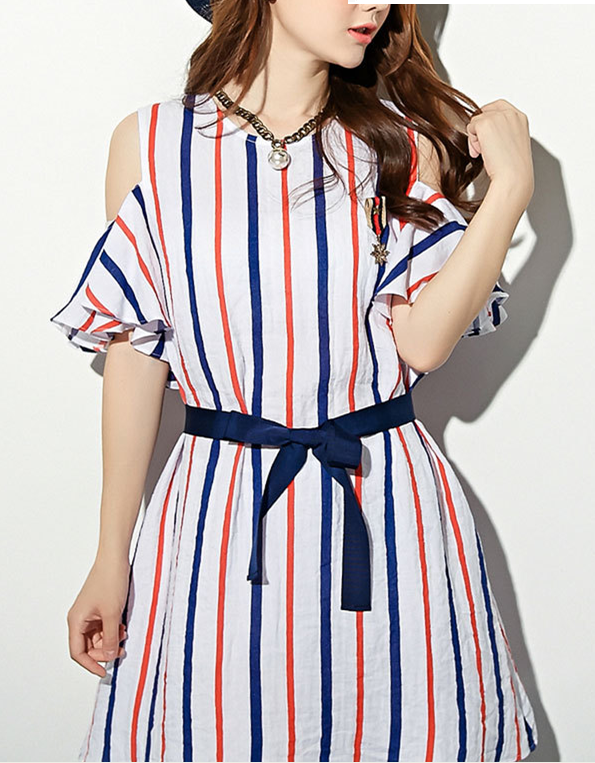 WD6526 Lovely Stripe Dress As Picture