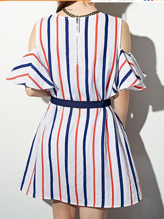 WD6526 Lovely Stripe Dress As Picture