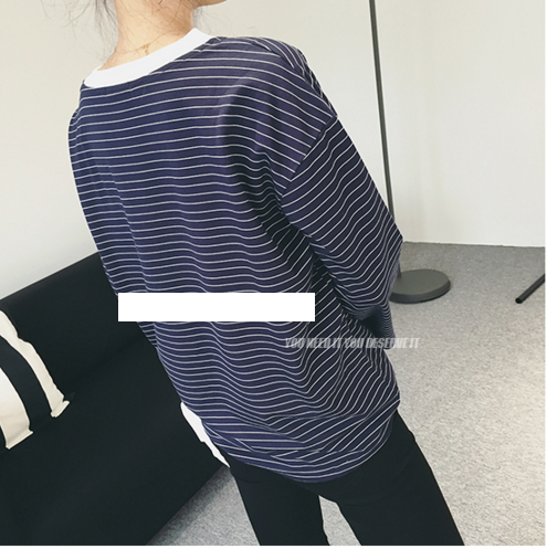 WT6528 Stylish Casual Top Dark Blue