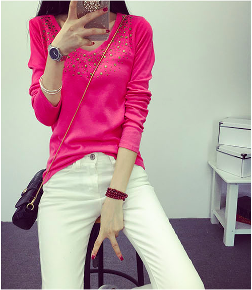 WT6537 Fashion Casual Top Pink