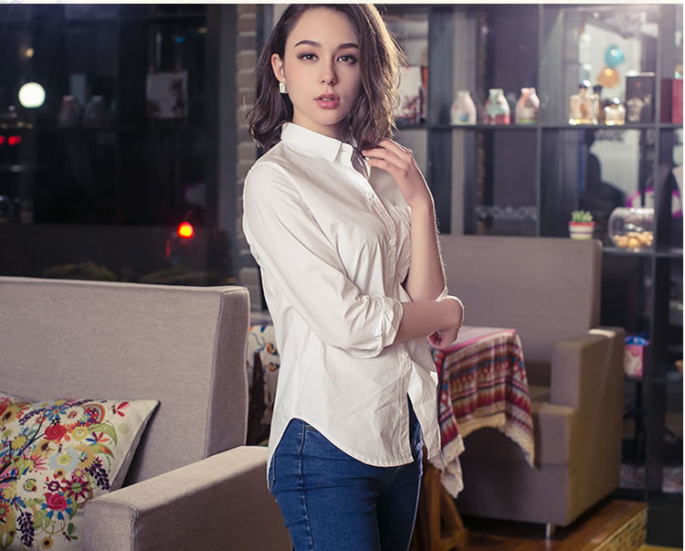 WT6557 Fashion Collar Top White