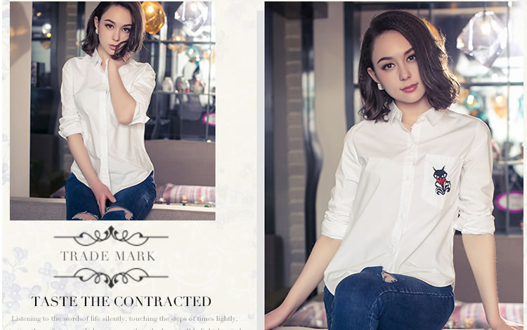 WT6557 Fashion Collar Top White