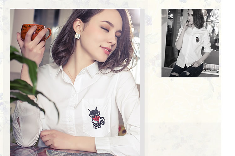 WT6557 Fashion Collar Top White