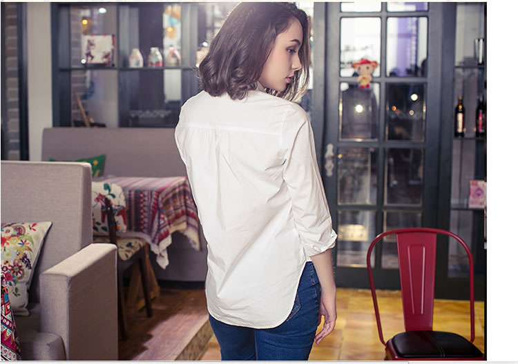 WT6557 Fashion Collar Top White