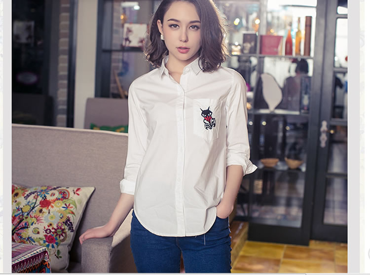 WT6557 Fashion Collar Top White