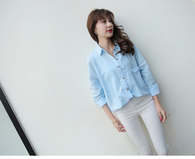 WT6567 Fashion Long Top Blue