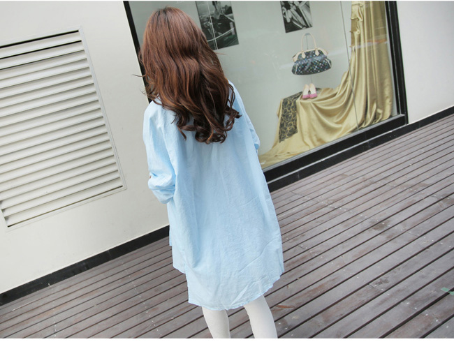 WT6567 Fashion Long Top Blue