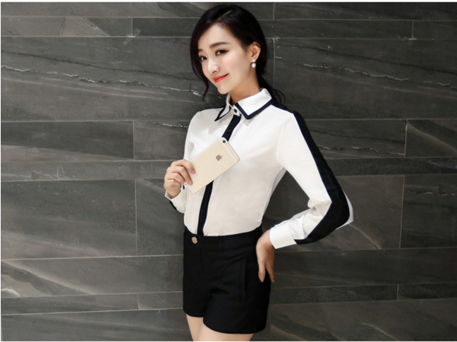 WT6576 Korea Fashion Top White