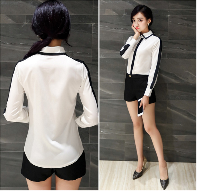 WT6576 Korea Fashion Top White