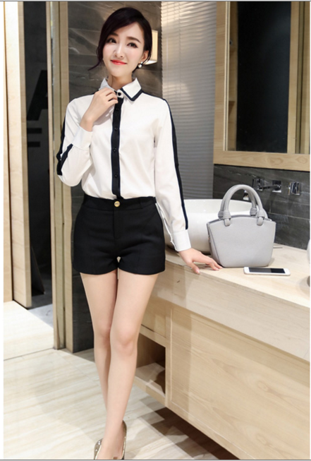 WT6576 Korea Fashion Top White