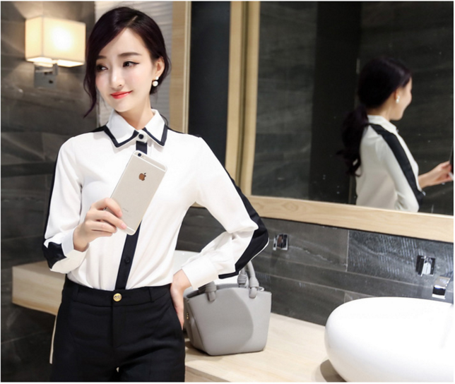 WT6576 Korea Fashion Top White