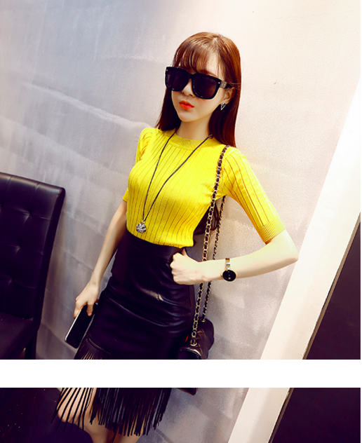 WT6578 Fashion Sexy Top Yellow